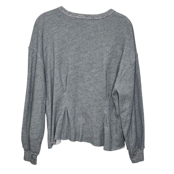 The Great. Sweatshirt Size M 2 Gray Pleated Waist Corset Crewneck Long Sleeve - Picture 4 of 6